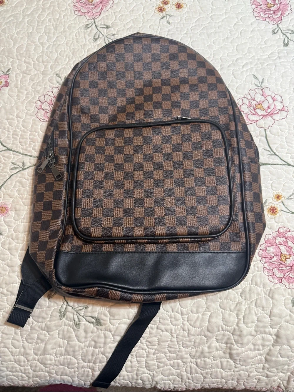 Classic Checkerboard Brown Backpack